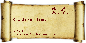 Krachler Irma névjegykártya