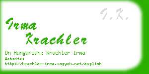 irma krachler business card